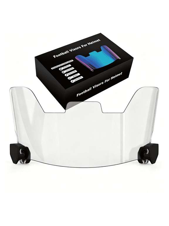 Clear Football Visor for Youth&Adult Helmets,Easy-Install Football Helmet Visor with Quick-Install Clips,Fits Many Facemasks