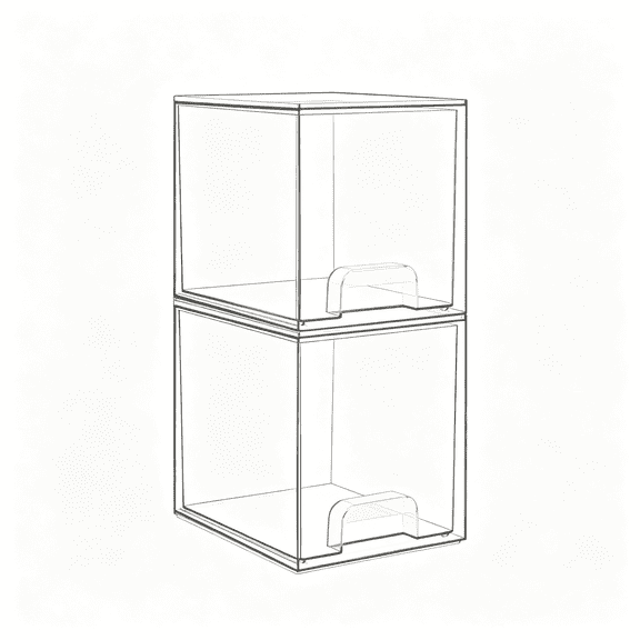 HBMYN Clear Stackable Storage Drawers,2 Pack Tall Plastic Organizers Clear Pull-Out Drawers,Stackable Design for Skincare,Cosmetics,Beauty Supplies,Vanity,Bathroom,Cabinet and Countertop