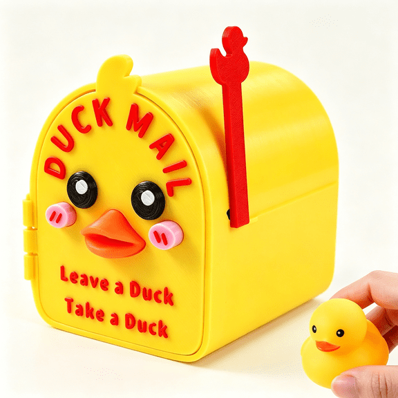HBMYN Cruise Duck Mailbox, Mini Duck Mail Holder, Wall Mount Cruise Cabin Door Decoration, Duck Exchange Box with 1 Cruising Ducks Duck Mailbox for Cruise Door