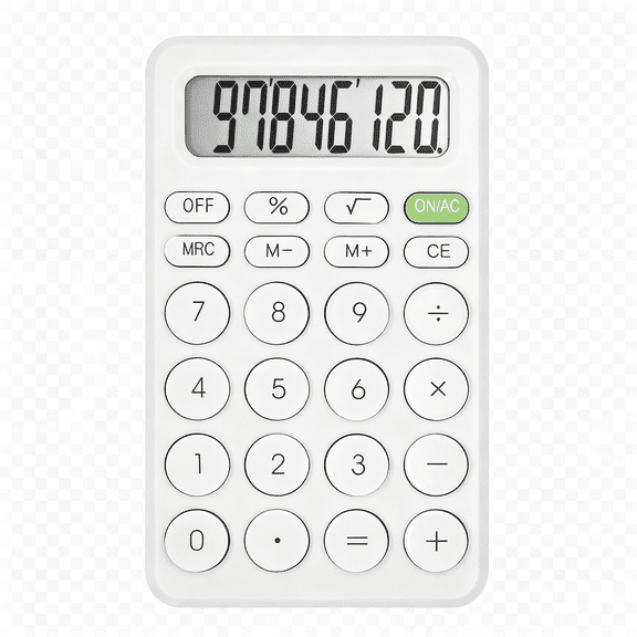 HBMYN Cute Calculator, Basic Four Function for Teachers Students Basics Office, Small Handheld Calculators, 8 Digit with LCD Display, Sensitive Button, 5.53.2 inches White