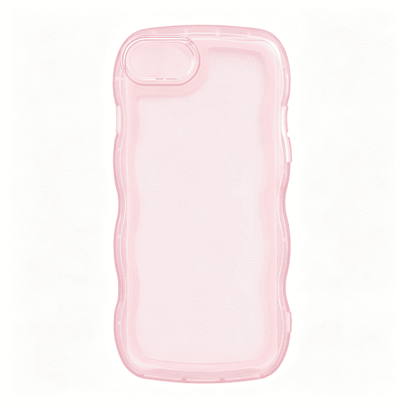 HBMYN Cute Case Compatible with iPhone SE 2020/ SE 2022 Case, Curly Wave Frame iPhone 7/8 Cases, cute phone case Clear Pink Soft TPU Shockproof Cover for Girls Women