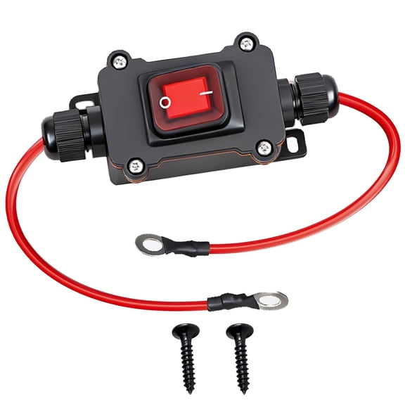 HBMYN DC 12-24V Inline Switch,DPST Double-Sided Wiring Switch IP67 Waterproof 25A Inline Button On-Off Power Cord,Suitable for Motorcycles,Ships,Truck,All Terrain Vehicles and Electrical Connectio