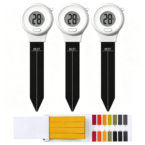 HBMYN Digital Compact Soil Moisture Meter for Indoor/Outdoor Plants, Soil Probe Hygrometer Sensor Tester Set, moisture meter for plants 3 Pack