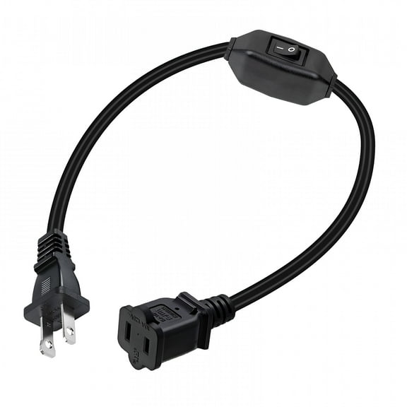 HBMYN Extension Cord with On/Off Switch - 13 Inch Short Indoor Lamp Cord, 16AWG Heavy Duty Power Extension Cable with Polarized Plug