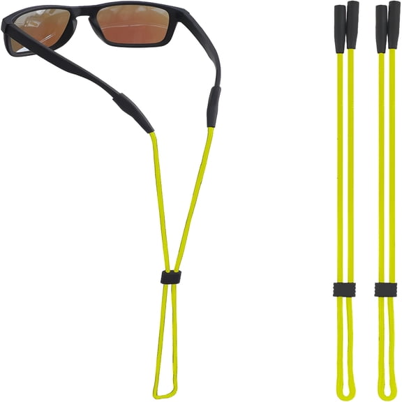 HBMYN Eye Glasses Holder Strap - Sunglasses Straps Cords for Men Women Kids - Eyeglass Holders Around Neck - Eyewear String Lanyard Retainer - 2 PCS (Yellow)