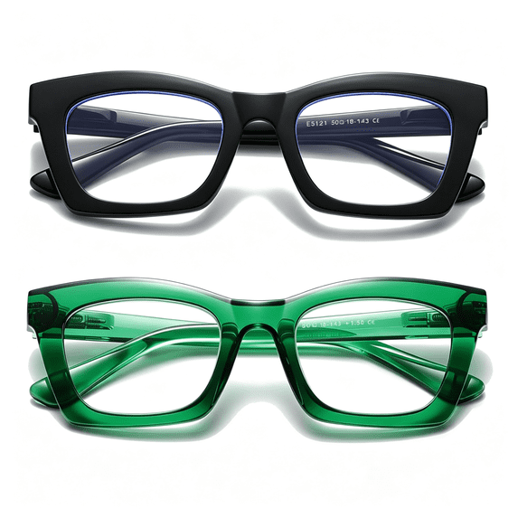 HBMYN Fashion Square Style Readers for Women Stylis Reading Glasses ...
