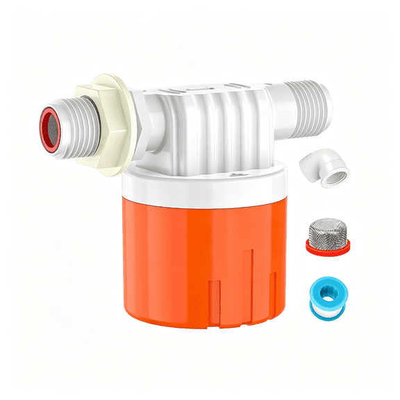 HBMYN Float Ball Valve for Water Tank, Automatic Water Level Control, for Pool, Pond, Livestock Trough (Automatic Water Level Control water float valve, 1/2" Side Inlet)