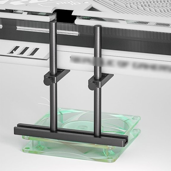 HBMYN GPU Support Bracket Dual Brace: Fan mounting Adjustable Aluminum Graphics Card GPU Sag Bracket Video Card Stand Holder Graphics Card Bracket, Support Big GPU - 128mm