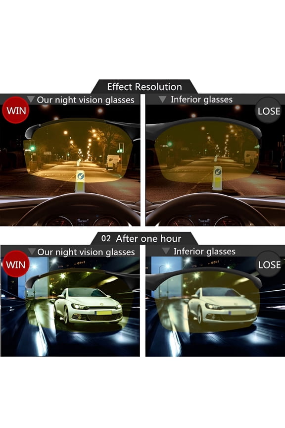 High-End Night Vision Driving Glasses Polarized Glasses Light Weight Uv400 Protection Driving Glasses Night Time Driving Glasses for Men