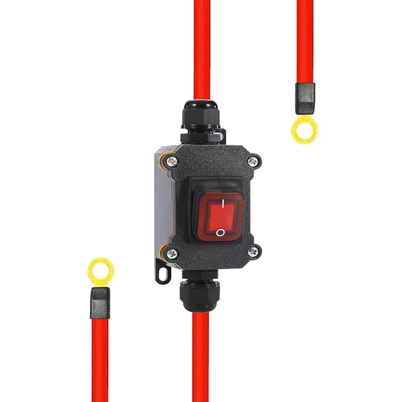 HBMYN Inline Power Switch 30A DC 12V Inline Switchs DPST Dual Side Wiring Switchs | DC 12-24V IP67 Waterproof Inline Switchs with 10 AWG Wire for Motorcycle,RV,Automotive,etc