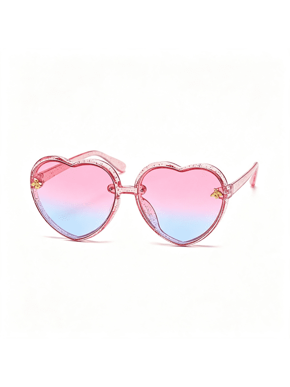 Kids Heart Shaped Sunglasses Cute Bee Frame Age 3-10 Uv400 Protection Fashion Sunnies for Outdoor Summer Lovely Pink Sunglasses