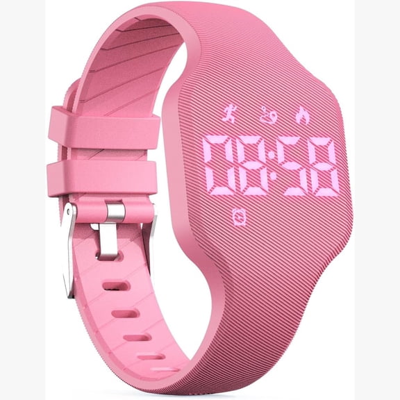 HBMYN Kids LED Pedometer Watch, IP67 Waterproof Digital Sport Wrist Watch with Step Counter, Calendar, Timer, Fitness Wristband Gift for Boys Girls Teens Students