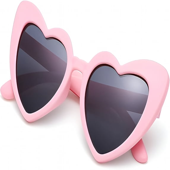 HBMYN Kids Polarized Heart Girls Sunglasses for Toddler Bendable Sunglasses Shades Age 2-8