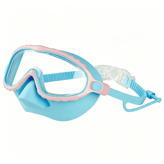 HBMYN Kids Swimming Goggles with Nose Cover, Large Frame Anti-Fog Anti-Leak Swim Goggles for Children (Ages 4-16), Comfortable Eye Protection Diving Mask for Pool, Snorkeling & Freediving
