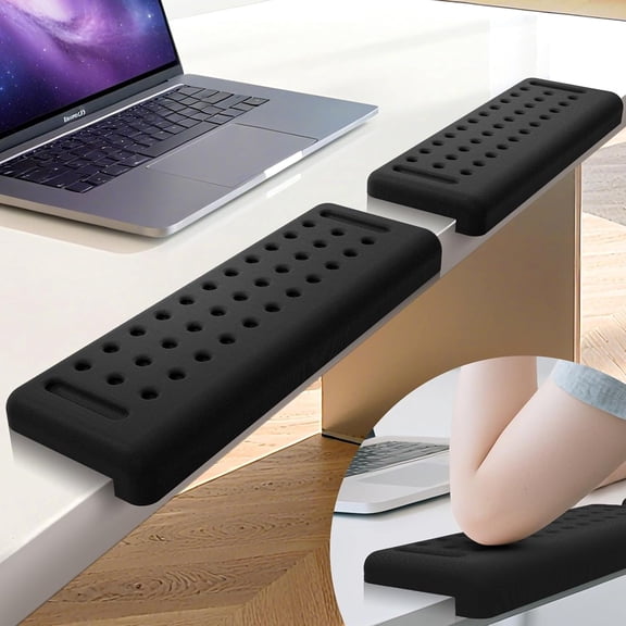 HBMYN L-Shaped Desk Edge Cushion, 2 PCS Elbow Rest for Desk, Black | Memory Foam, Ergonomic Support, Elbow Pad & Arm Rest for Palm, Wrist & Forearm, Non-Slip & Separate Design, Office & Home