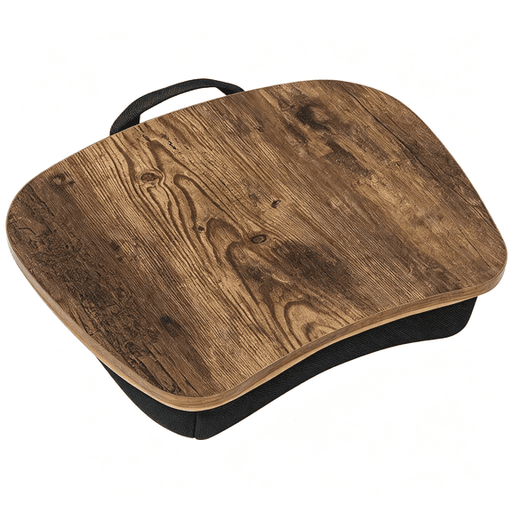 HBMYN Lap Desk, Bed Tray, Laptop Table with Carry Handle, Cushion | Home Office Lap Desk, 12.6 x 15.7 x 3.1 Inches, Rustic Brown, ISLAND Collection ULLD109B01