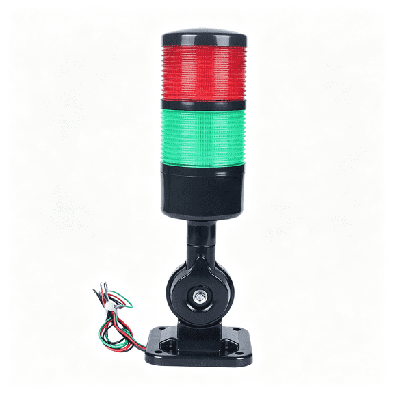 HBMYN Led Signal Tower Stack Lights,Industrial Signal Warning Lights,Column Tower Lamp with Rotatable Base,Steady/Flashing Switchable,12V 24V DC(2-Layer,with Buzzer) Black