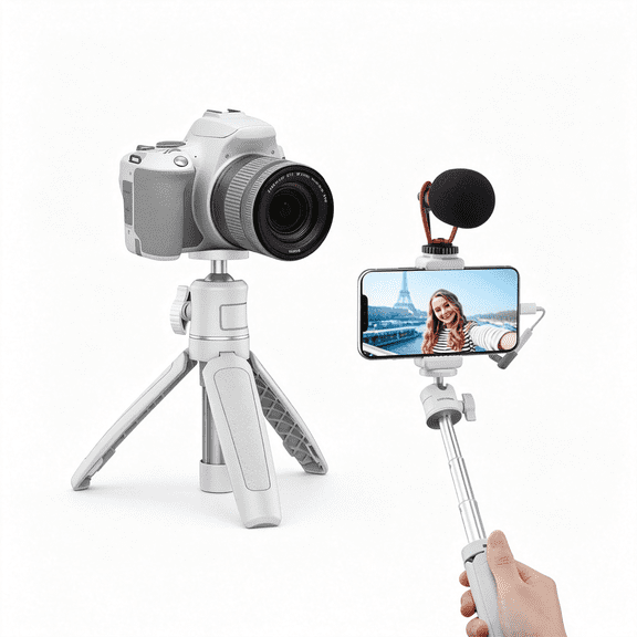 HBMYN MT-08 Mini Tripod for Camera,1/4" Mount Universal Portable Camera Tripod|Compatible with DJI OSMO 360/Pocket 3/Pocket 4 /4P/Luna/Insta360x5/iPhone,Extendable Handheld Video Shooting Stand