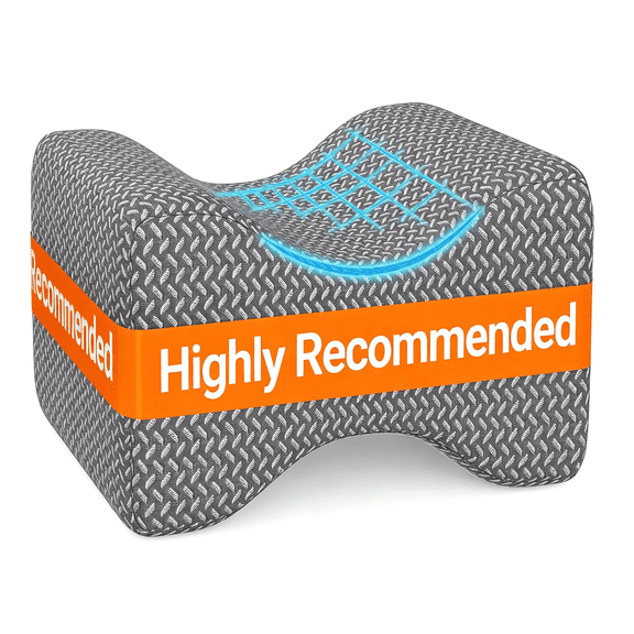 HBMYN Memory Foam Leg Knee Pillow for Side Sleepers,Dark Grey Medium|Ergonomic Supports Knees,Legs,Hips,Back and Spinal Alignment for Side Sleeping and Pregnancy,Removable Washable Cover