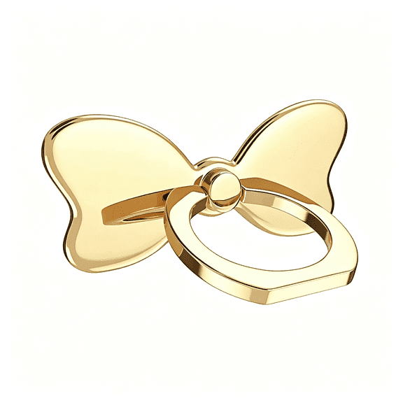 HBMYN Metal Cell Phone Finger Ring Stability Holder Back Stand Collapsible Hand Grip Knob Loop Car Mount Hook Kickstand 360 for iPhone Mobile Cute Accessories (Gold)