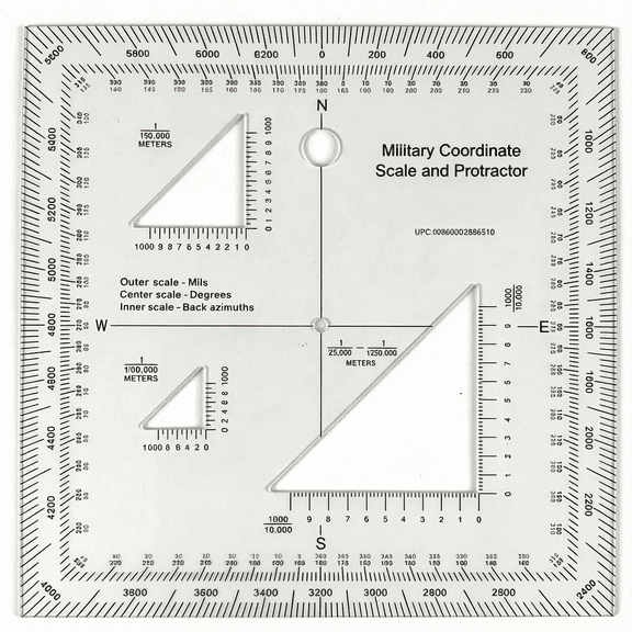 HBMYN Military Protractor - Perfectly Cut for Land Nav, plastic protractor