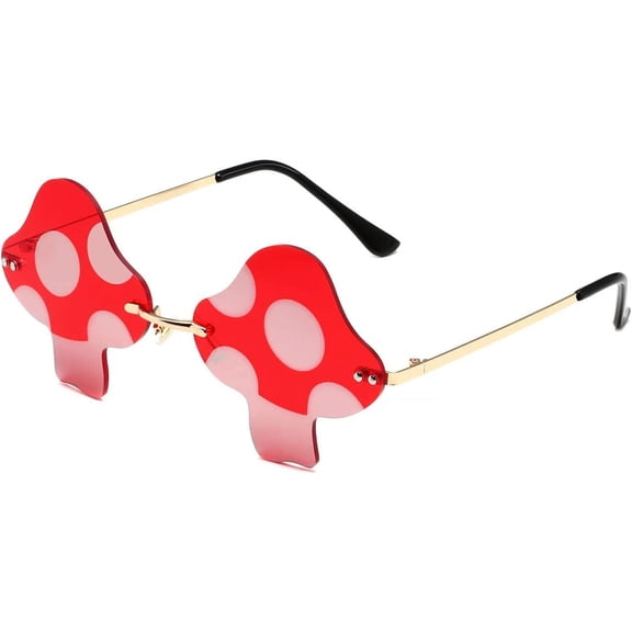 HBMYN Mushroom Shaped Sunglasses for Women Men Vintage Rimless Sun Glasses Retro Party Halloween Eyeglasses