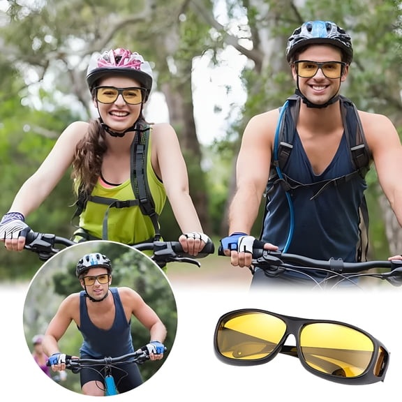 HBMYN Night Driving Glasses for Women Men Fit Over Glasses Anti Glare Yellow Lens Night Vision Polarized Sunglasses Yellow Glasses for Night Driving
