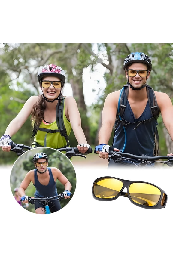 Night Driving Glasses for Women Men Fit Over Glasses Anti Glare Yellow Lens Night Vision Polarized Sunglasses Yellow Glasses for Night Driving