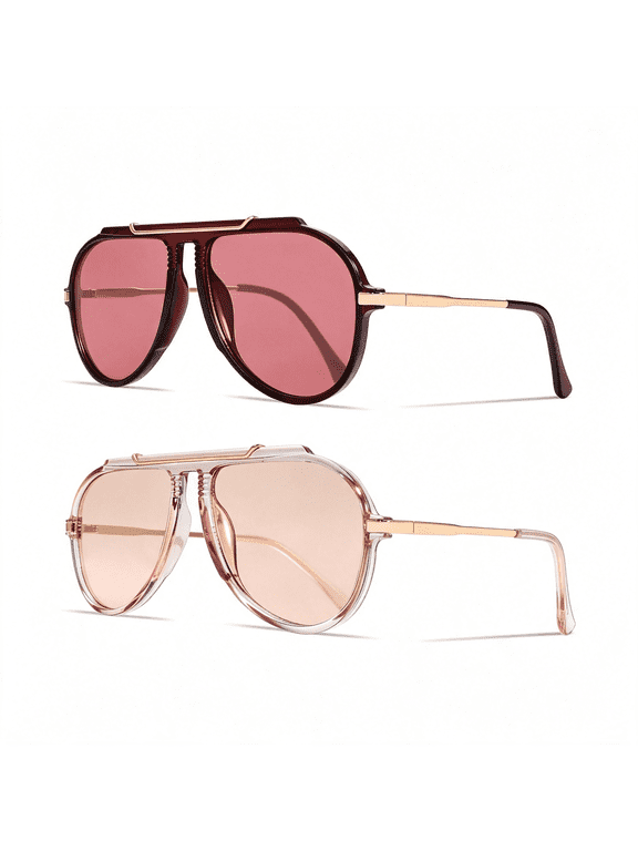 Oversized Aviator Sunglasses for Women 70S Retro Gold Topbar Glasses,2026 Uv Protection Metal Sun Glasses Free Aviators Trendy Vacation Travel Beach Outfits Must Haves Apres Ski