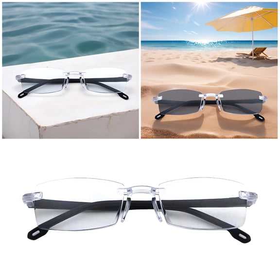 HBMYN Photochromic Progressive Multifocus Computer Reading Glasses,Spring Hinge Transition Uv Sunglasses,Anti Glare Sun Reader,Anti Blue Light Glasses