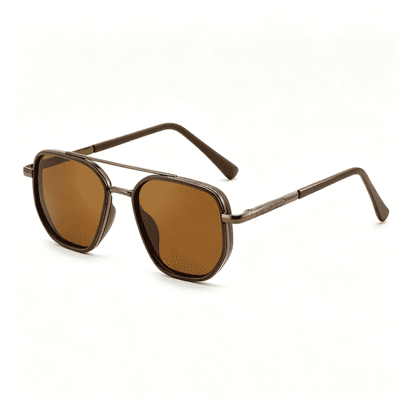 HBMYN Polarized Aviator Sunglasses for Men Square Retro Metal Frame Uv 400 Protection
