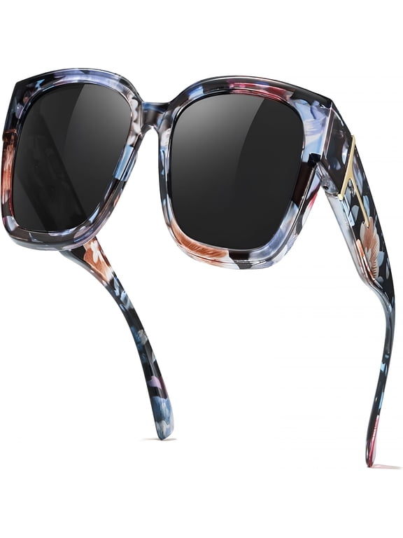 Polarized Fit over Glasses Sunglasses for Women Men,Oversized Square Wrap Around Uv400 Protection Shades for Driving