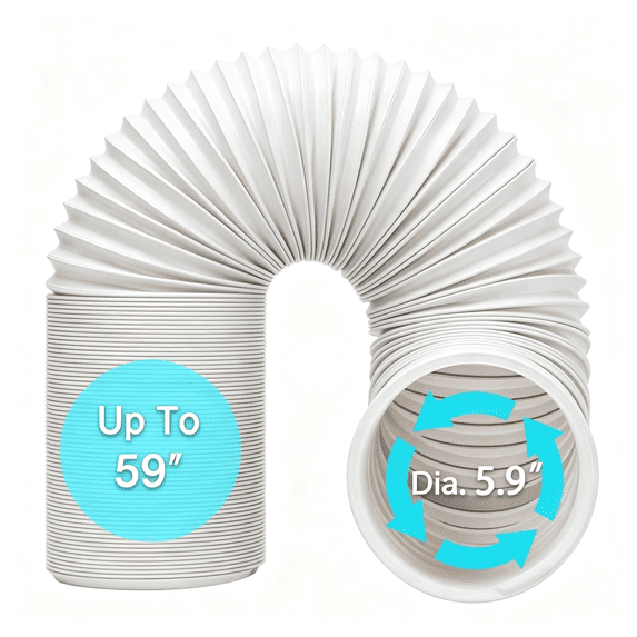 Diametric Dimensions HBMYN Portable Air Conditioner Hose, Portable Exhaust Vent Hose with 5. ...