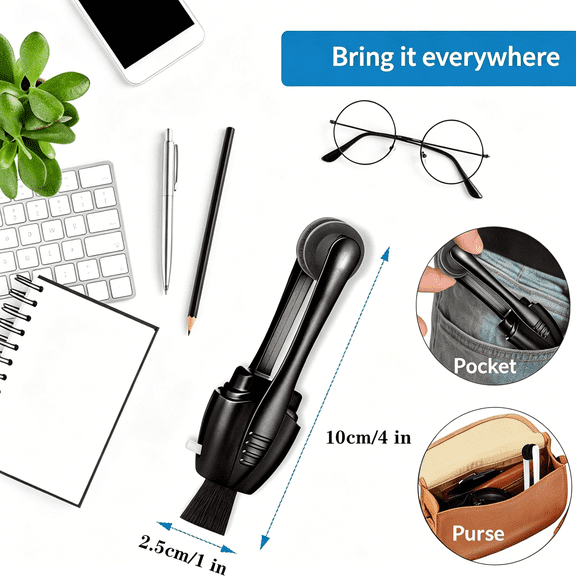HBMYN Portable Glasses Cleaning Kit, 3 Count Microfiber Eyeglass Cleaner with Carbon Microfiber Technology, Mini Lens Cleaner Tool for Eyeglasses and Sunglasses