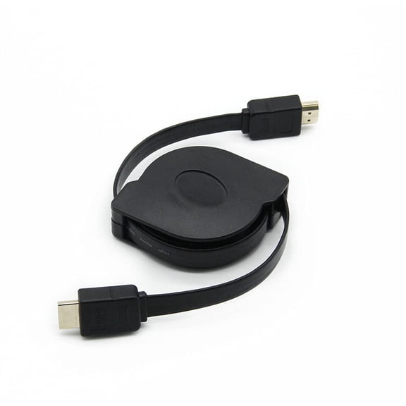 HBMYN Retractable 2.0 Cable 1.5m/5ft Length 4K Resolution retractable cable, Black