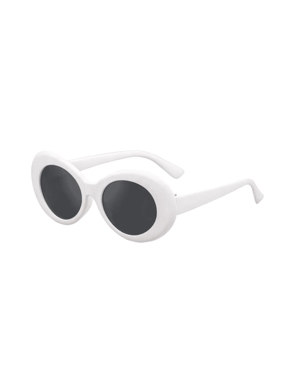 Retro Oval Sunglasses for Women Men UV400 Clout Goggles Trendy Round Style Oval Glasses Lightweight Unisex Sun Glasses for Outdoor