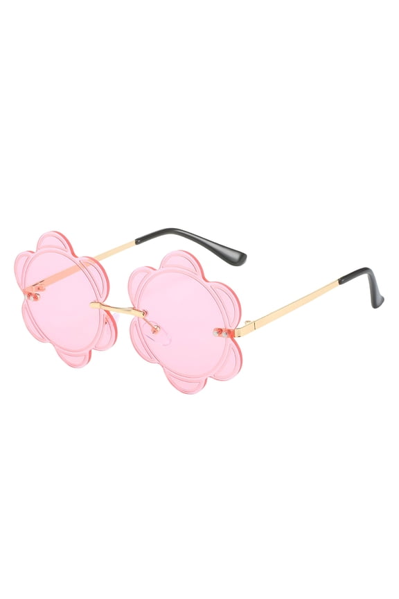 Rimless Heart Shaped Sunglasses Metal Frame Eyewear for Outdoor Cycling Rave Party Halloween Events