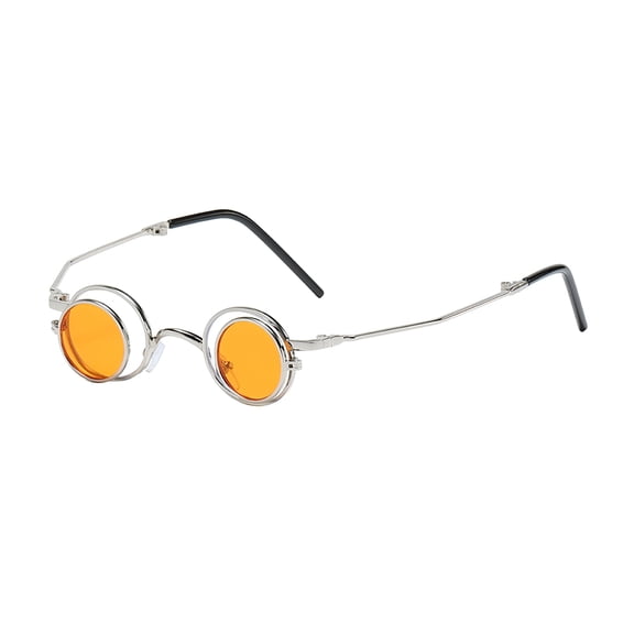 HBMYN Round Flip Up Sunglasses Small Circle Polarized Glasses for Men Women Retro Punk Uv400 Sun Glasses for Rave Party