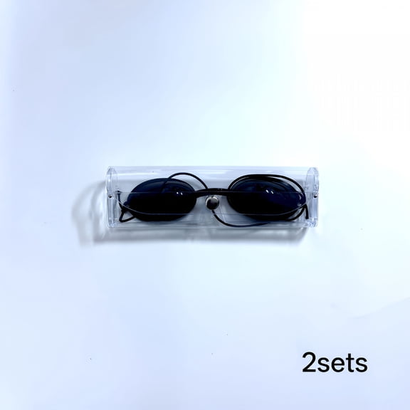 HBMYN See-Through Safety Goggles Pack of 2,Transparent Safety Glasses for Tanning Use,And Half-Clear Eye Protection,2 Separate Storage Cases Included