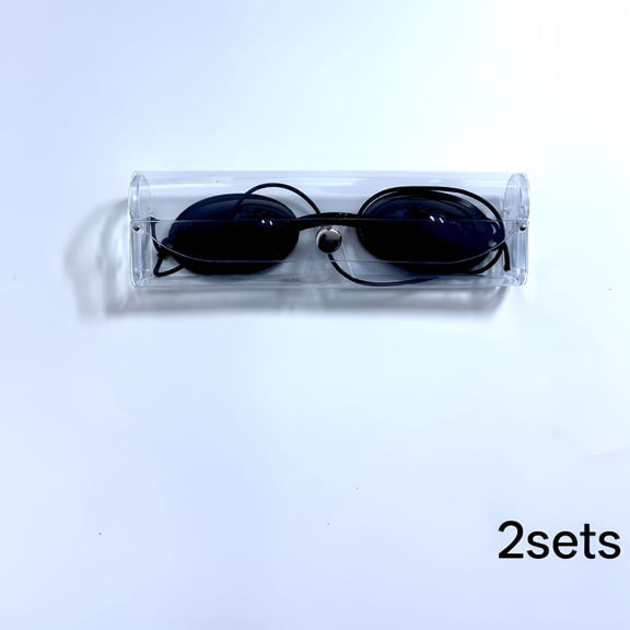 HBMYN See-Through Safety Goggles Pack of 2,Transparent Safety Glasses for Tanning Use,And Half-Clear Eye Protection,2 Separate Storage Cases Included