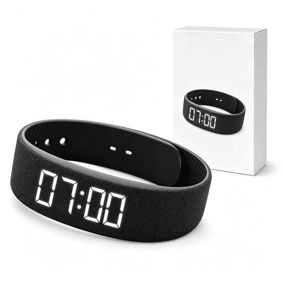 HBMYN Silent Vibrating Alarm Wristband,Rechargeable Wake Up Bracelet with Adjustable Vibration Levels,Wearable Alarm Clock for Couples,Heavy Sleepers,Travel,Office and Personal Reminders