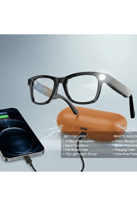 Smart Glasses with Camera,Bluetooth Open-Ear Audio,Voice Control,Hands-Free Pov Photo&Video Recording,Smart Glasses with Camera and Bluetooth