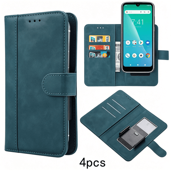 HBMYN for Speakeasy Smart/Consumer Cellular Iris Connect 2 Phone Case Blue Universal Pu Leather Wallet with Card Holder Protection Magnetic Flip Wallet Case for Consumer Cellular Iris Connect 2