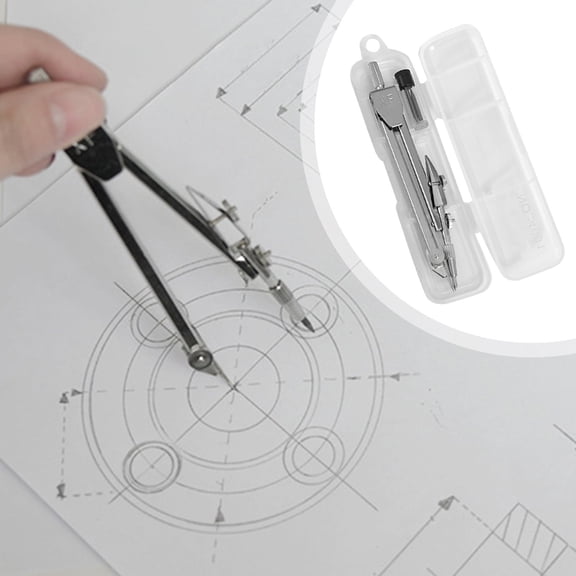 HBMYN Stainless Steel Compass For Geometry,Metal Circular Gauge Drawing Tool,Teen Exam Painting Drafting Compass,Multipurpose Round Circle Drawing Instrument For Math Architecture