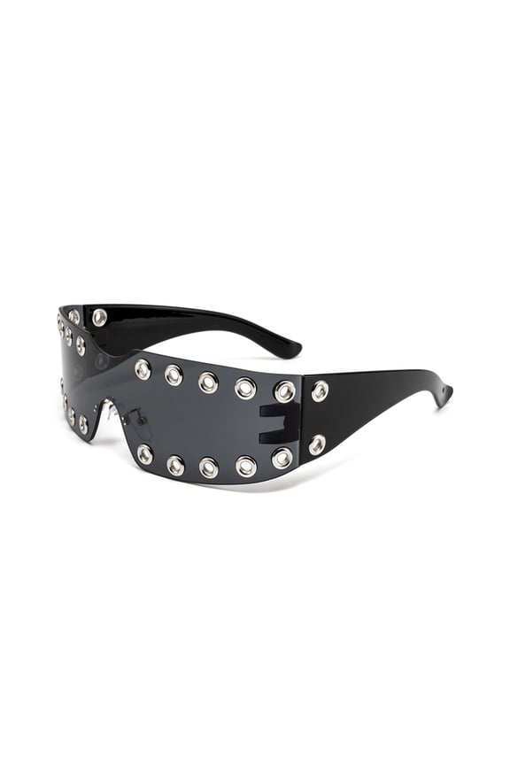 Sunglasses for Women Men 2026 Futuristic Wrap Around Fashion Trendy Sun Glasses Cyberpunk Rimless Rave Shades