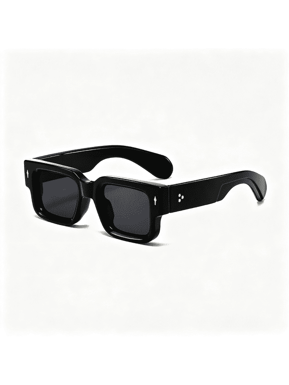 Thick Frame Square Sunglasses for Women Men Chunky Rectangle Sun Glasses Black Shades Uv400 Protection Sun Glasses