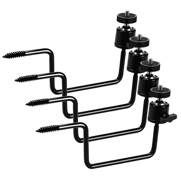 HBMYN Trail Camera Mount,4-Pack 360 Tree Brackets with 1/4in Thread|4-pack trail camera mount and game camera mount with 360 swivel,1/4in thread and long wood screw for secure tree setups.
