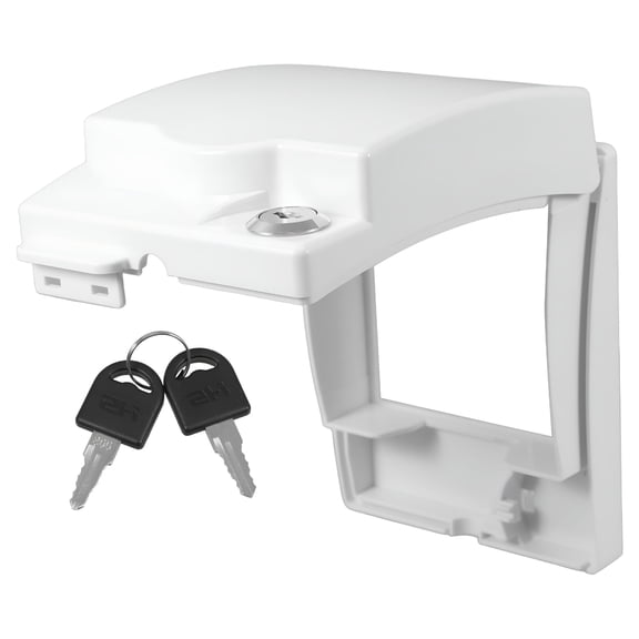 HBMYN White Plastic Waterproof Electrical Outlet Cover with Lock Wall Socket Protector and