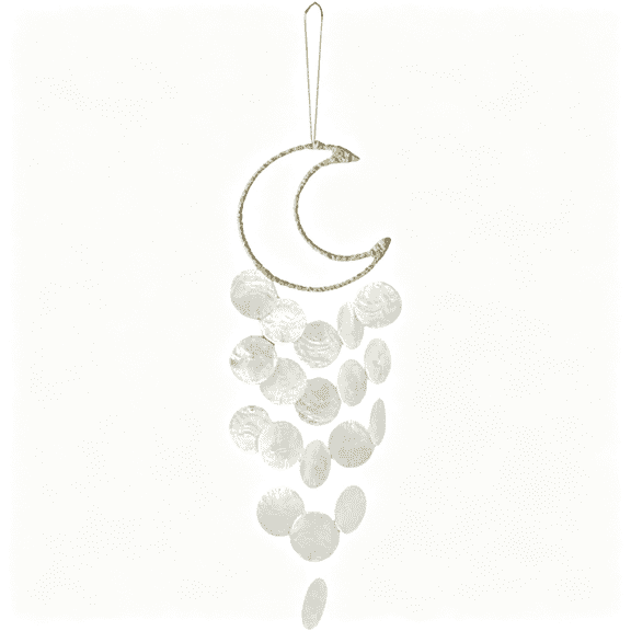 HBMYN Wind Chimes for Outside,Handcrafted Capiz Shells Wind Chime for Indoor/Outdoors,Garden Decoration of Coastal Style,Great Gift for Shells Wind Chimes Lovers and More (White)