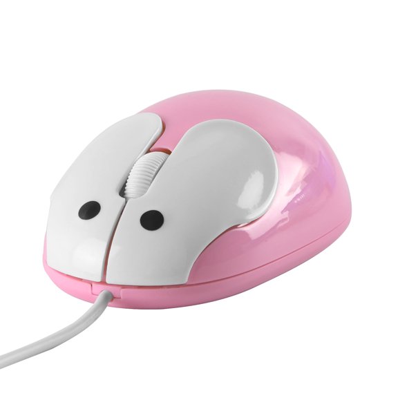 HBMYN Wired Cute Rabbit Shaped Computer Optical USB Corded Kids for Laptop PC Desktop Computer pink (Pink)